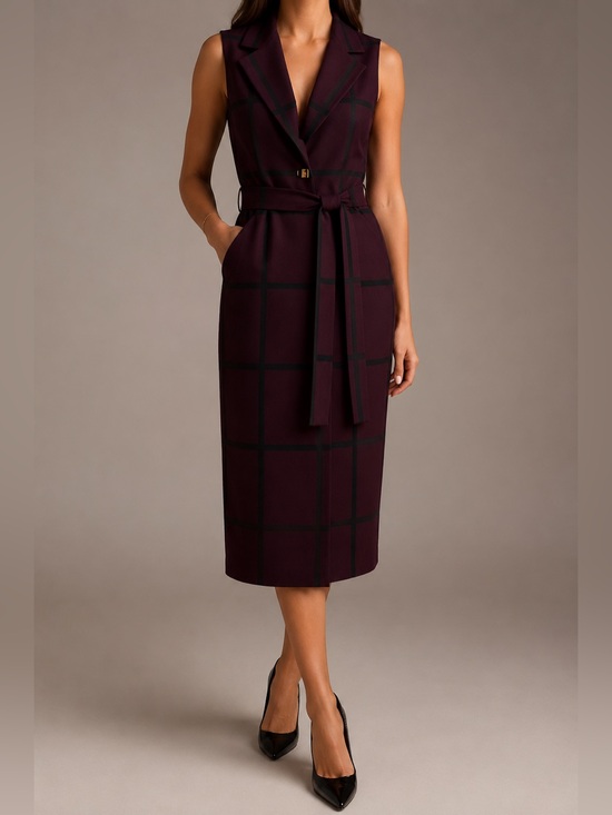 Karen Millen Dresses & Skirts - NWT Karen Millen Premium Compact Stretch Check Sleeveless Coat Size US 8/UK 12